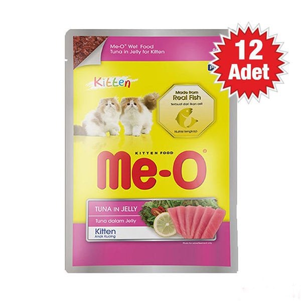 Meo 12 Adet Kitten Jöle Ton 80 Gr | Balıklı Yaş Kedi Maması