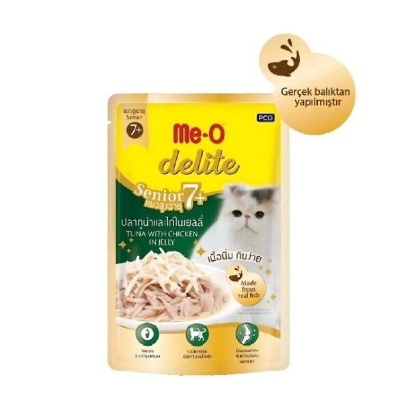 Meo Delite 70 Gr Ton Balıklı ve Tavuklu Pouch Yaşlı Kedi Maması