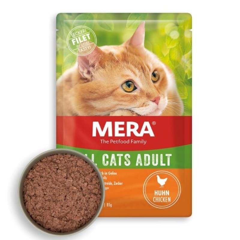 Mera 85 Gr Tahılsız Tavuklu Pouch Yetişkin Kedi Maması 