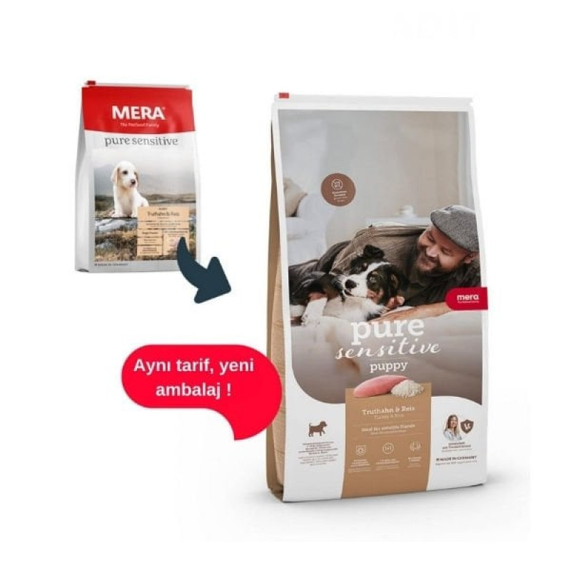 Mera Pure Sensitive Puppy 4 Kg Hindili Yavru Köpek Maması 