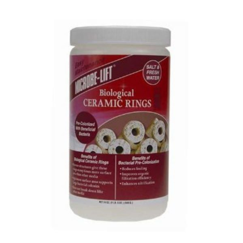 Microbe Lift Akvaryum için Biyolojik Seramik Halka Filtre Malzemesi 680 Gr | Akvaryum Tatlı Su Düzenleyici