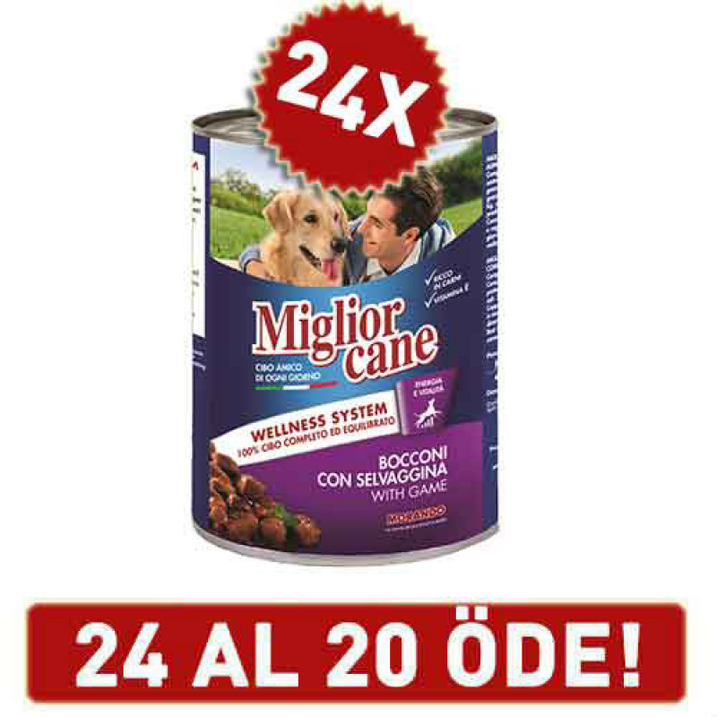 Miglior Cane 24 Adet Chunks With Game 405 Gr | Yetişkin Köpek Konserve Maması