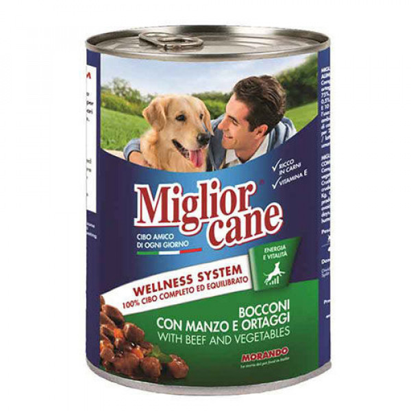 Miglior Cane 405 Gr Chunks With Beef And Vegetables | Yetişkin Köpek Konserve Maması