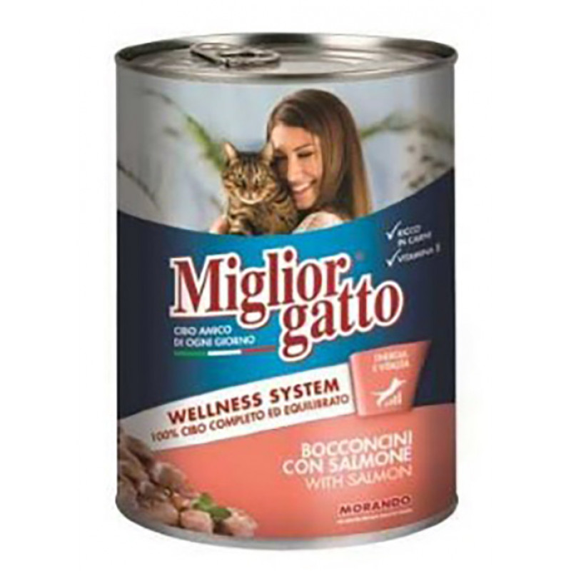 Miglior Gatto 24 Adet Chunks With Salmon 405 Gr | Yetişkin Kedi Maması Miglior Gatto 24 Adet Chunks With Salmon 405 Gr | Yetişkin Kedi Maması