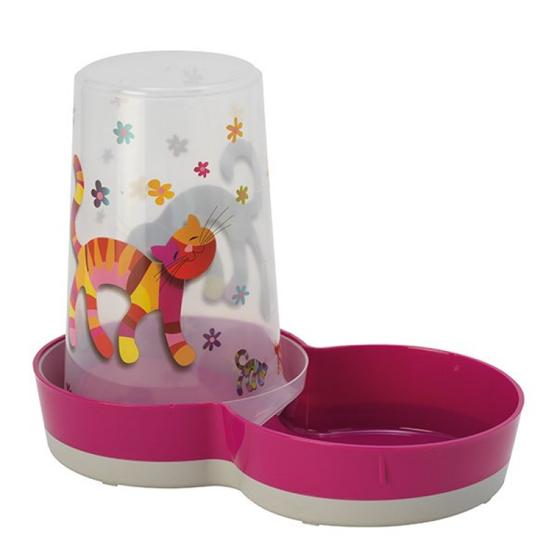 Moderna 1,5 L Hazneli Plastik Mama Kabı Fuşya | Hazneli Mama Ve Su Kabı