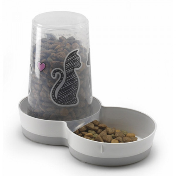 Moderna 1,5 Lt Friends Love Hazneli Kedi Mama Ve Su Kabı | Hazneli Mama Ve Su Kabı