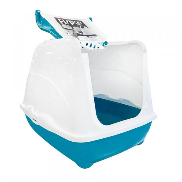 Moderna 39x39x50 Cm Flip Filtreli Kapalı Tuvalet Mavi | Kapalı Kedi Tuvaleti