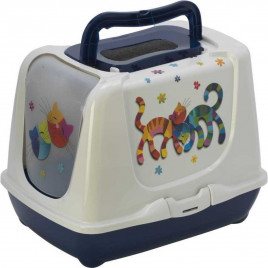 50 Cm Trendy Desenli Kapalı Tuvalet Lacivert | Filtresiz Kapalı Kedi Tuvaleti 50 Cm Trendy Desenli Kapalı Tuvalet Lacivert | Filtresiz Kapalı Kedi Tuvaleti