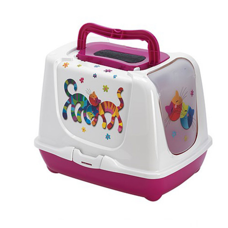 Moderna 57 Cm Trendy Kartuşlu Tuvalet Kabı Fuşya | Filtresiz Kapalı Kedi Tuvaleti Moderna 57 Cm Trendy Kartuşlu Tuvalet Kabı Fuşya | Filtresiz Kapalı Kedi Tuvaleti