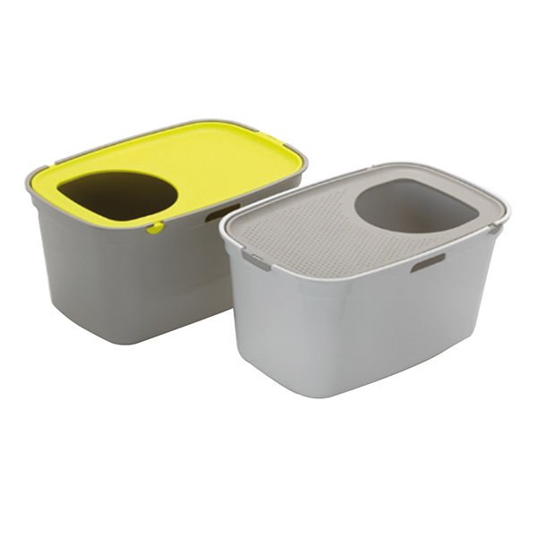 Moderna 59 Cm Top Cat Gri/Sarı Tuvalet | Filtresiz Kapalı Kedi Tuvaleti