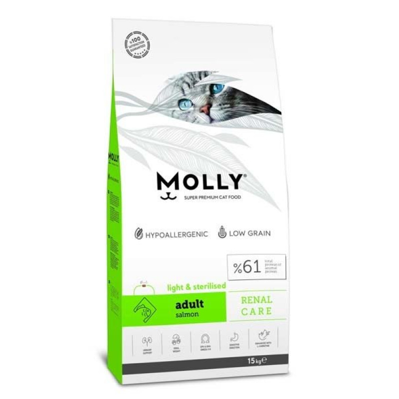 Molly 15 Kg Düşük Tahıllı Hipoalerjenik Somonlu Kısırlaştırılmış | Kısırlaştırılmış Kedi Maması Molly 15 Kg Düşük Tahıllı Hipoalerjenik Somonlu Kısırlaştırılmış | Kısırlaştırılmış Kedi Maması
