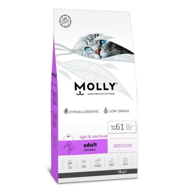 Molly 15 Kg Düşük Tahıllı Hipoalerjenik Tavuklu Kısırlaştırılmış | Kısırlaştırılmış Kedi Maması Molly 15 Kg Düşük Tahıllı Hipoalerjenik Tavuklu Kısırlaştırılmış | Kısırlaştırılmış Kedi Maması