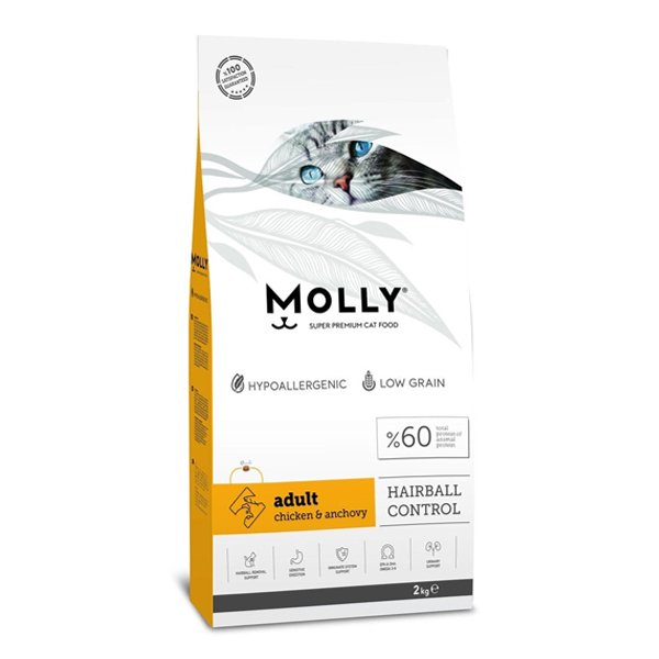Molly 2 Kg Düşük Tahıllı Hipoalerjenik Tavuklu Yetişkin | Hipoalerjenik Kedi Maması