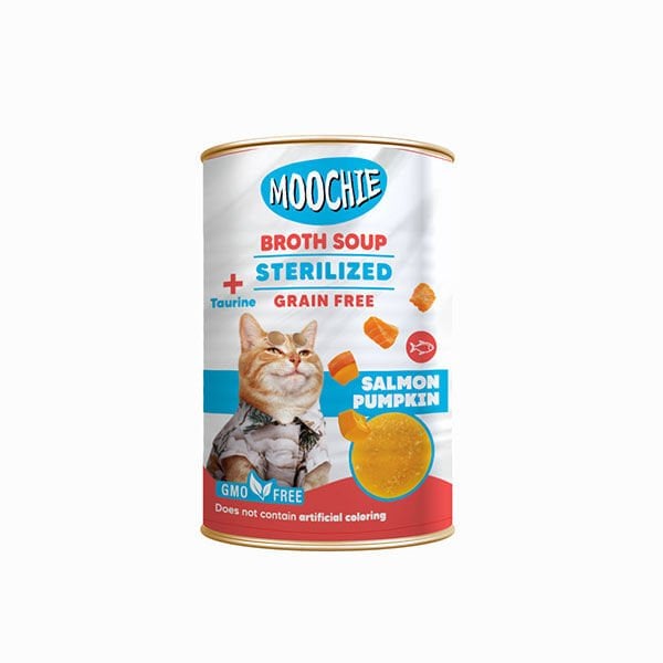 Moochie 135 Ml Broth Soup Sterilised Adult Somon ve Kabak | Kedi Sıvı Ödül Maması