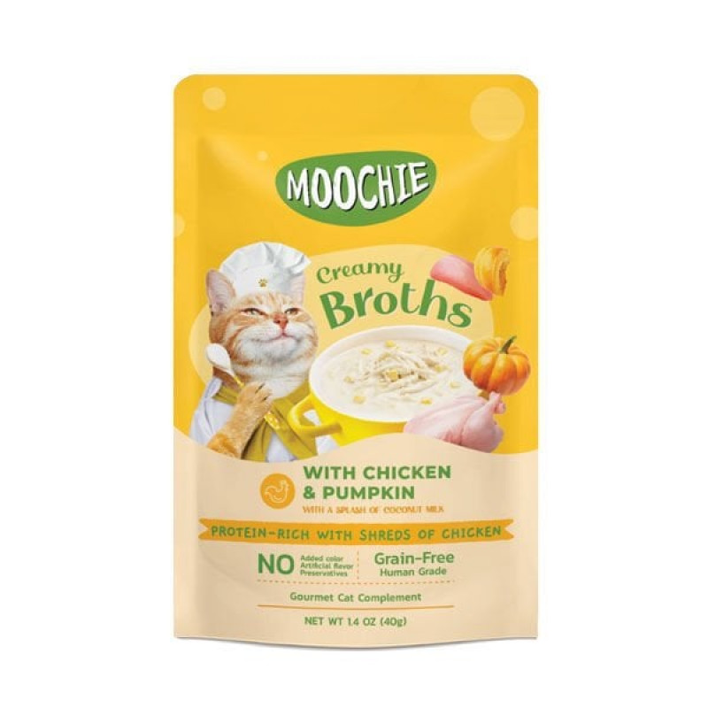 Moochie 40 Gr Creamy Broths Tavuk ve Balkabağı | Kedi Sıvı Ödül Maması Moochie 40 Gr Creamy Broths Tavuk ve Balkabağı | Kedi Sıvı Ödül Maması