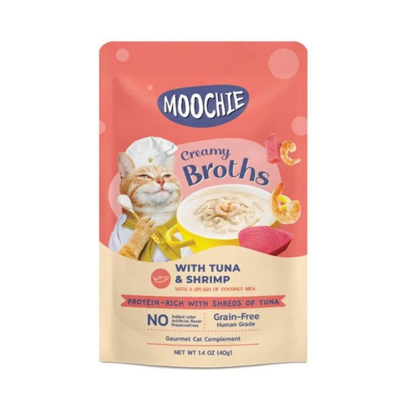 Moochie 40 Gr Creamy Broths Ton ve Karides | Kedi Sıvı Ödül Maması Moochie 40 Gr Creamy Broths Ton ve Karides | Kedi Sıvı Ödül Maması