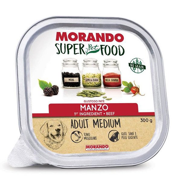 Morando 300 Gr Super Food Orta Irk Biftekli Yetişkin | Yetişkin Köpek Konserve Maması