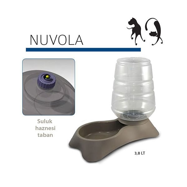 Mp 3,8 Lt Nuvola Hazneli Mama Kabı Kahverengi | Hazneli Mama Ve Su Kabı