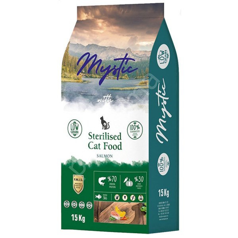 Mystic 15 Kg Sterilised Az Tahıllı Somonlu | Kısırlaştırılmış Kedi Maması