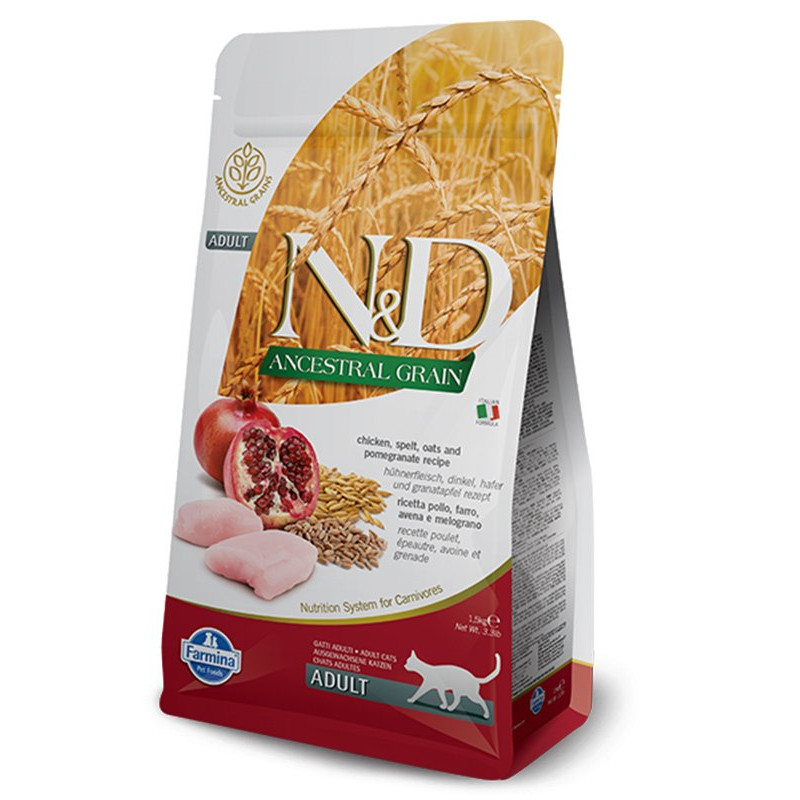 N&D Ancestral Grain 1,5 Kg Tavuk & Nar Yetişkin | Yetişkin Kuru Kedi Maması N&D Ancestral Grain 1,5 Kg Tavuk & Nar Yetişkin | Yetişkin Kuru Kedi Maması