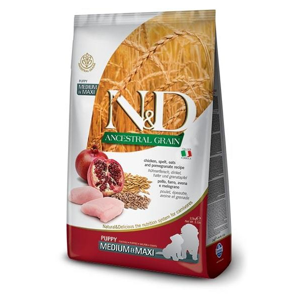 N&D Ancestral Grain 12 Kg Puppy Medium Maxi Tavuk ve Nar | Yavru Köpek Kuru Maması