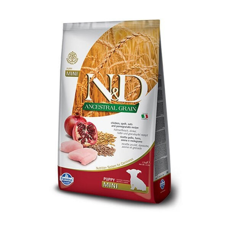 N&D Ancestral Grain 2,5 Kg Puppy Mini Tavuk ve Nar | Yavru Köpek Kuru Maması N&D Ancestral Grain 2,5 Kg Puppy Mini Tavuk ve Nar | Yavru Köpek Kuru Maması