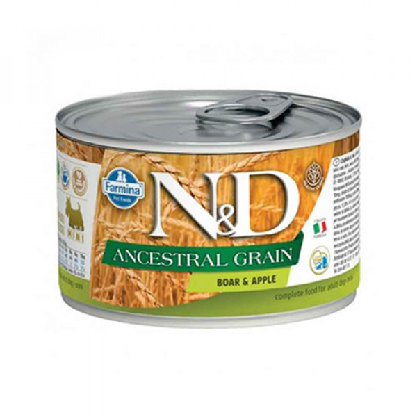 N&D Ancestral Grain 6 Adet Yaban Domuzu ve Elma 140 Gr | Yetişkin Köpek Konserve Maması