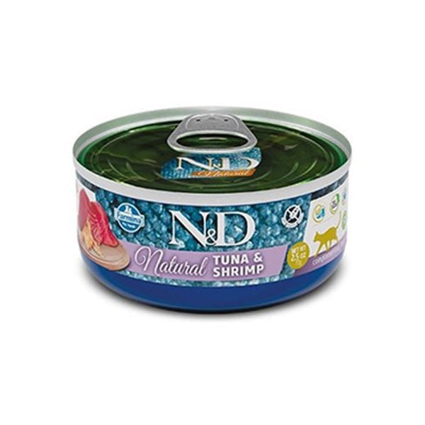N&D Natural 140 Gr Ton ve Karides | Yetişkin Kedi Maması
