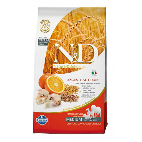 N&D Ocean 2.5 Kg Medium Maxi Morina Kılçıksız Buğday Yulaf ve Portakal | Yetişkin Köpek Kuru Maması