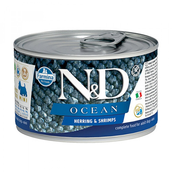 N&D Ocean 6 Adet Mini Ringa ve Karides 140 Gr | Yetişkin Köpek Konserve Maması