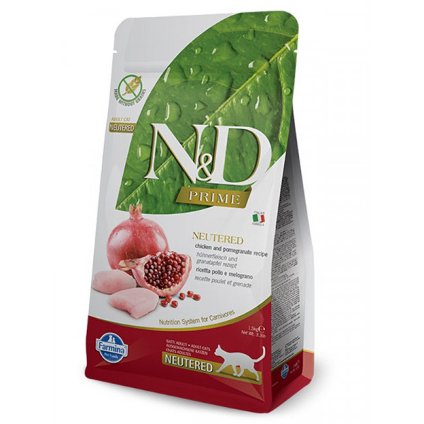 N&D Prime 1,5 Kg Neutured Tavuk ve Nar | Tahılsız Kuru Kedi Maması