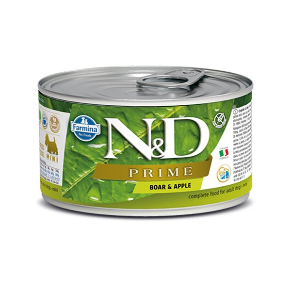 N&D Prime 140 Gr Mini Yaban Domuzu ve Elma | Yetişkin Köpek Konserve Maması