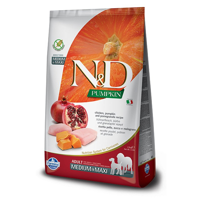 N&D Pumpkin 2,5 Kg Medium Maxi Tavuk Balkabağı ve Nar | Yetişkin Köpek Kuru Maması N&D Pumpkin 2,5 Kg Medium Maxi Tavuk Balkabağı ve Nar | Yetişkin Köpek Kuru Maması