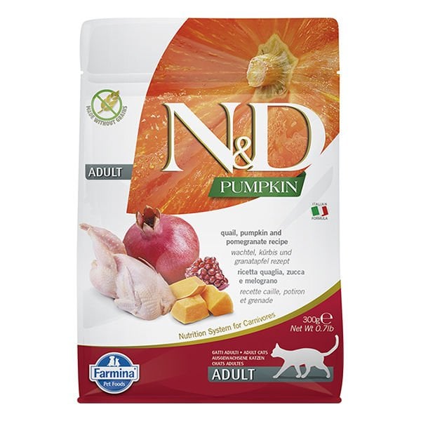 N&D Pumpkin 300 Gr Bıldırcın Balkabağı ve Nar | Yetişkin Kuru Kedi Maması