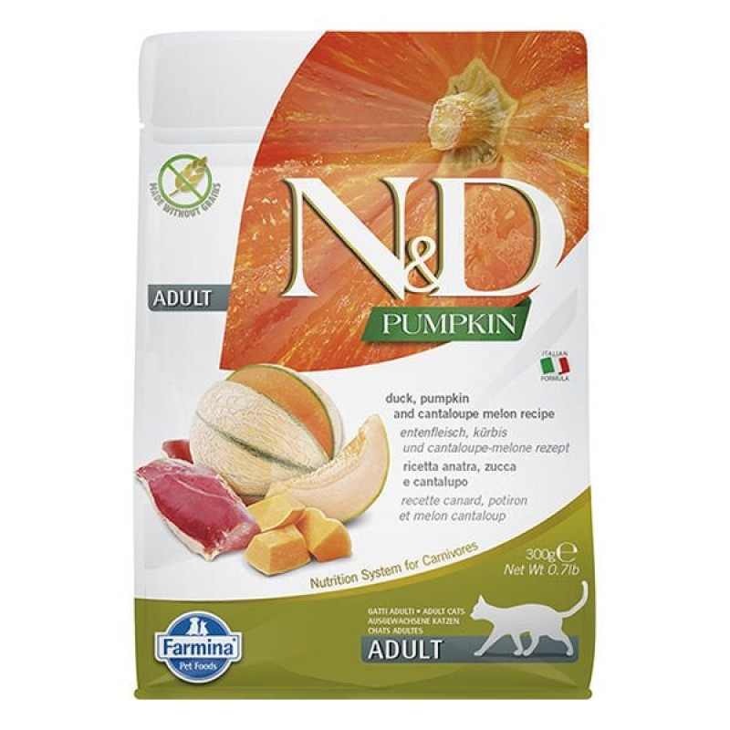 N&D Pumpkin 300 Gr Ördek Balkabağı ve Kavun | Yetişkin Kuru Kedi Maması