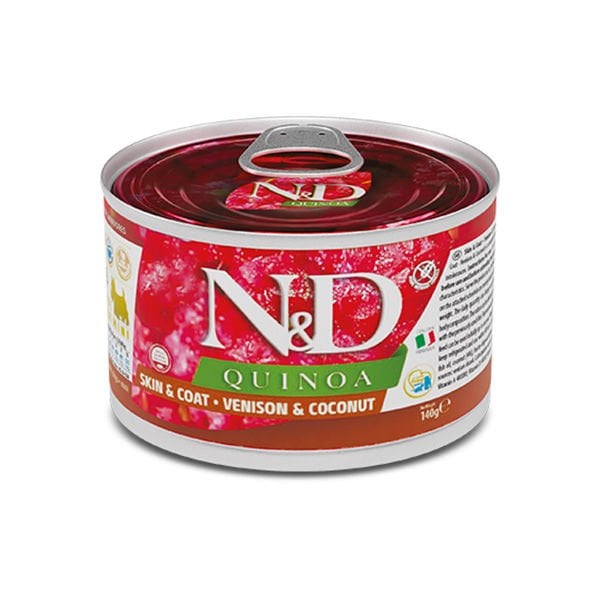 N&D Quinoa 140 Gr Skin & Coat Mini Geyik ve Hindistan Cevizi | Yetişkin Köpek Konserve Maması
