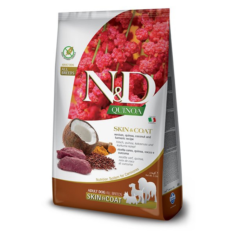 N&D Quinoa 2.5 Kg Skin & Coat Adult All Breeds Geyik Kinoa Hindistan Cevizi ve Zerdeçal