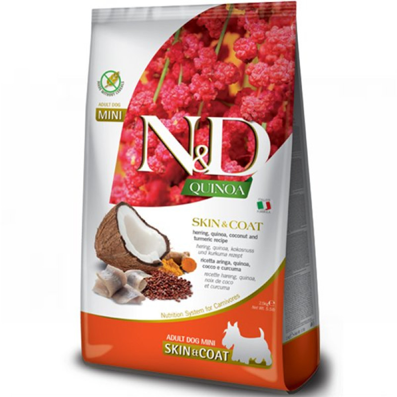 N&D Quinoa 2.5 Kg Skin&Coat Ringa Balıklı Mini Yetişkin