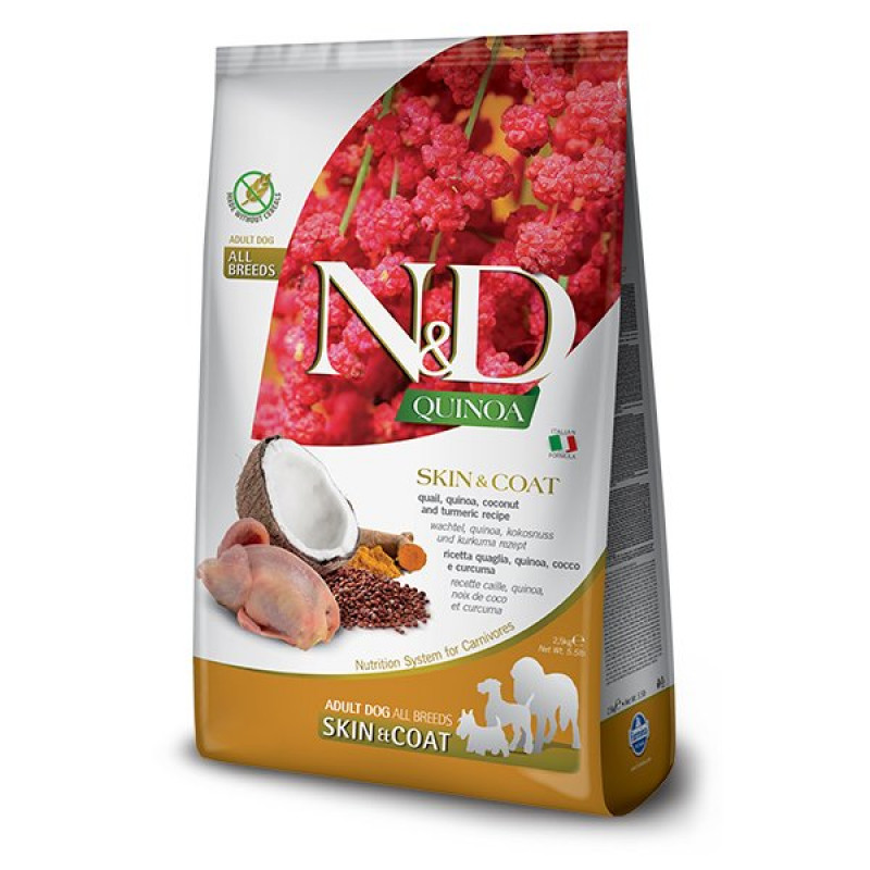 N&D Quinoa 7 Kg Skin & Coat All Breeds Bıldırcın Kinoa ve Hindistan Cevizi ve Zerdeçal