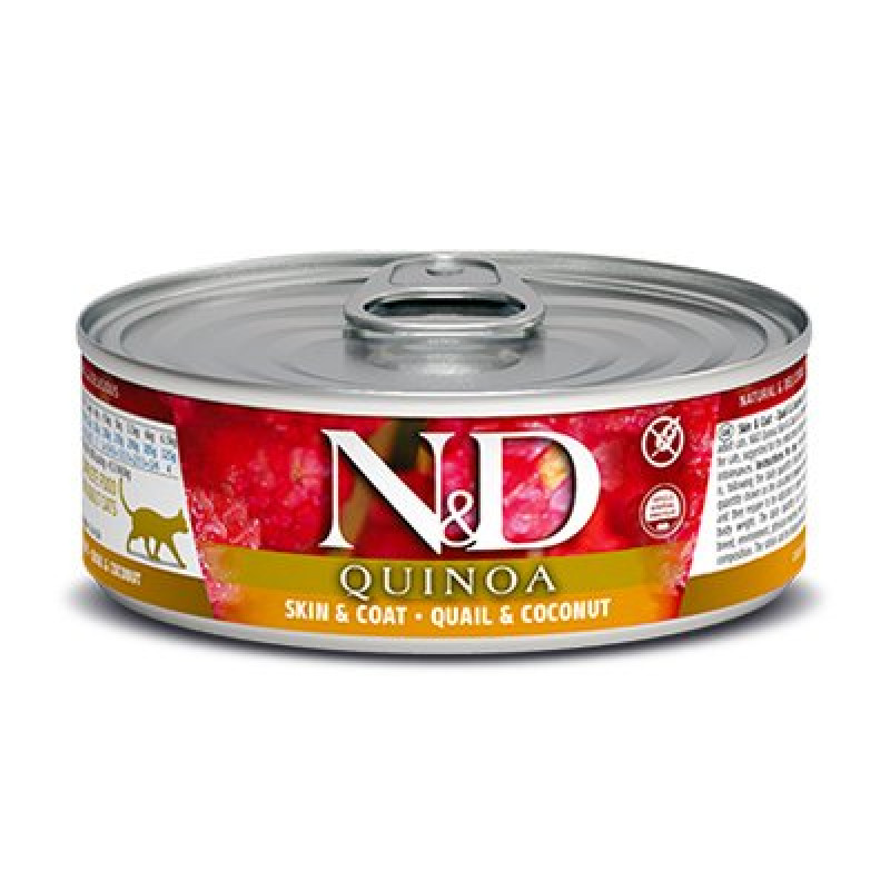 N&D Quinoa 80 gr Skin Bıldırcın ve Hindistan Cevizli