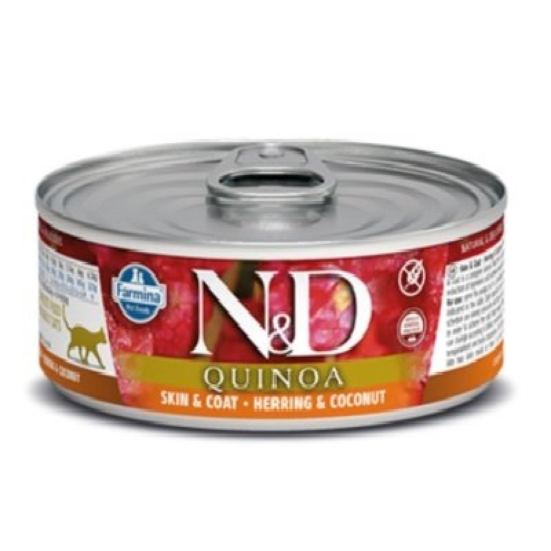 N&D Quinoa 80 Gr Skin&Coat Ringa Balığı Hindistan Cevizi | Yetişkin Kedi Maması