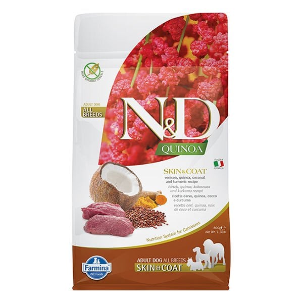 N&D Quinoa 800 Gr Skin & Coat Geyik Hindistan Cevizi ve Zerdeçal | Yetişkin Köpek Kuru Maması