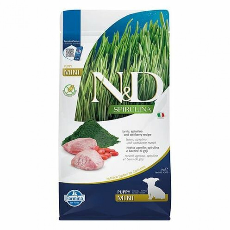 N&D Spirulina 2 Kg Mini Puppy Kuzu ve Kurt Üzümü | Yavru Köpek Kuru Maması N&D Spirulina 2 Kg Mini Puppy Kuzu ve Kurt Üzümü | Yavru Köpek Kuru Maması