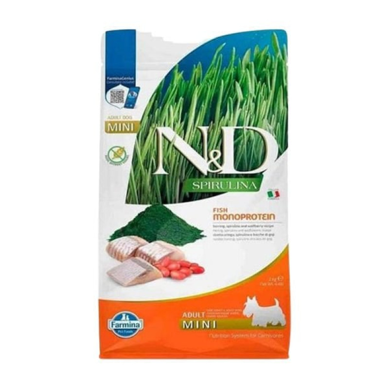 N&D Spirulina 2 Kg Mini Ringa ve Kurt Üzümü | Yetişkin Köpek Kuru Maması N&D Spirulina 2 Kg Mini Ringa ve Kurt Üzümü | Yetişkin Köpek Kuru Maması
