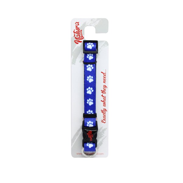 Natura 25-35 Cm Yetişkin Pati Desenli Boyun Tasması Mavi | Köpek Boyun Tasması
