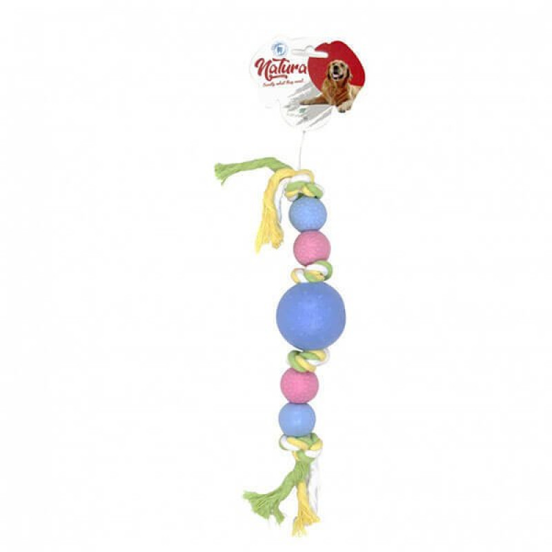 Natura 40 cm Plastik Toplu Halat Oyuncak | Köpek Çiğneme Natura 40 cm Plastik Toplu Halat Oyuncak | Köpek Çiğneme