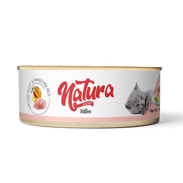Natura 70 Gr Kitten Tahılsız Tavuk Fileto ve Mangolu Yavru | Yavru Kedi Maması