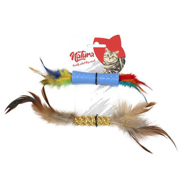 Natura Plastik ve Doğal Lif İkili Diş Kaşıma Oyuncağı | Kedi Çiğneme Oyuncağı