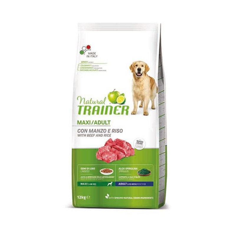 Natural Trainer 12 Kg Adult Maxi Sığır ve Pirinç | Yetişkin Köpek Kuru Maması Natural Trainer 12 Kg Adult Maxi Sığır ve Pirinç | Yetişkin Köpek Kuru Maması