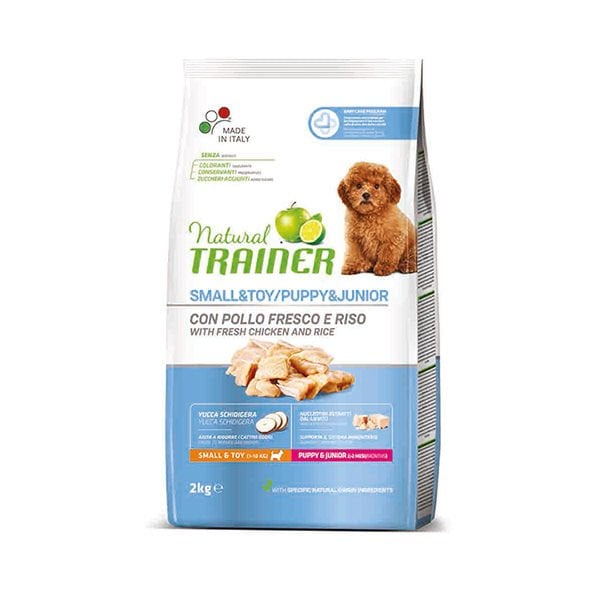Natural Trainer 2 Kg Mini Puppy Junior Small Toy Tavuk ve Pirinç | Yavru Köpek Kuru Maması